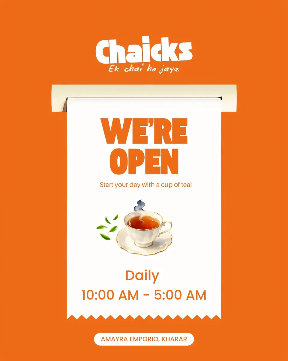 We're open — daily 10:00 AM to 5:00 AM, Amayra Emporio, Kharar